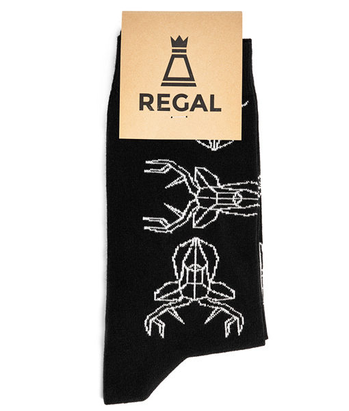 Ciepłe czarne skarpetki z jeleniem Regal Cotton - zdjęcie produktu 2