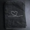 (WYPRZEDAŻ) Ręcznik 100x50 SERCE czarny EGIPSKA BAWEŁNA