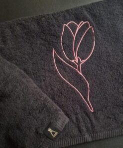 (WYPRZEDAŻ) Ręcznik 140x70 czarny TULIPAN imię FROTTE