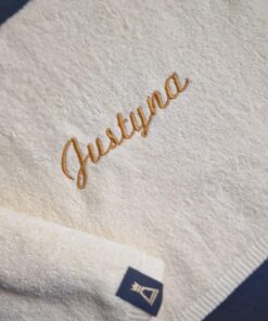 (WYPRZEDAŻ) Ręcznik 140x70 ecru JUSTYNA imię FROTTE