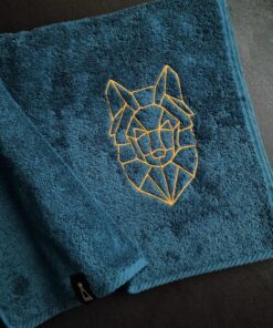 (WYPRZEDAŻ) Ręcznik 100x50 WILK turkus EGIPSKA BAWEŁNA