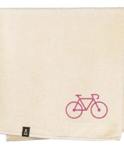 (WYPRZEDAŻ) Ręcznik ciemny ecru 50x90 cm ROWER jasny różowy BAWEŁNA 100%