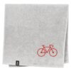 (WYPRZEDAŻ) Ręcznik jasnoszary 50x90 cm ROWER czerwony BAWEŁNA 100%